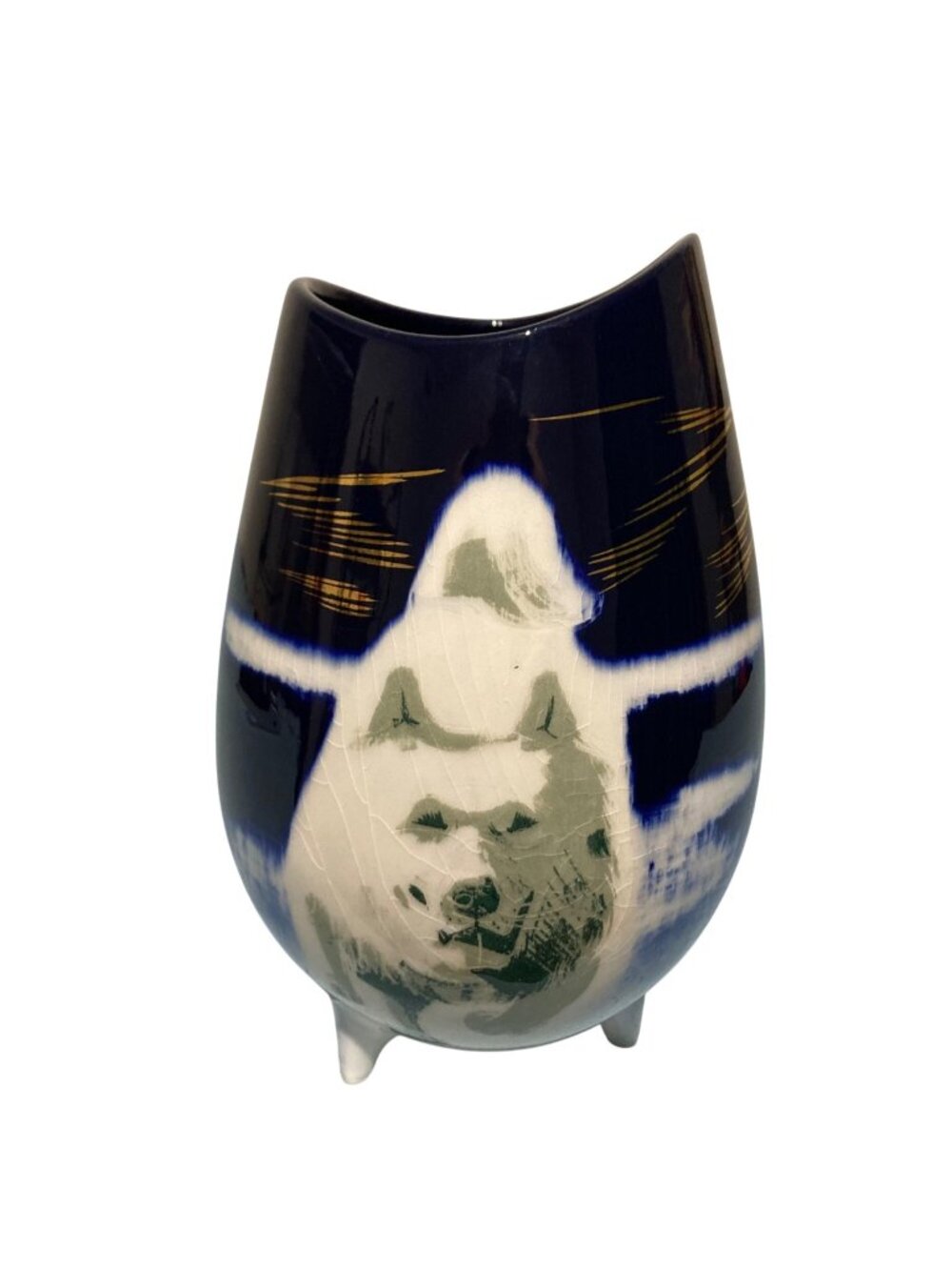 Hard To Find Sascha Brastoff Matthew Adams Wolf Vase Husky Dog Vase Alaska
